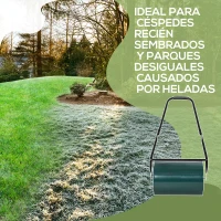 Outsunny Rodillo para Césped de 30L Relleno de Arena o Agua con Mango en U para Jardín Granja Verde Oscuro(m-5)