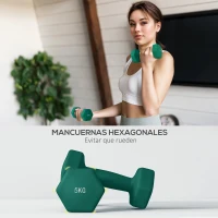 SPORTNOW Juego de Mancuernas 2 x3kg 2 x4kg 2 x5kg con Soporte de Almacenamiento para Ejercicio Entrenamiento Multicolor(m-7)