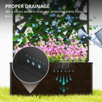 Outsunny Jardinieră cu Grilaj pentru Plante Cățărătoare din Metal, 61x23x113 cm, Negru(m-5)