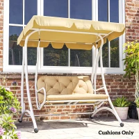 Outsunny Two-Seater Bench Cushion - Khaki(m-9)