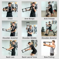 SPORTNOW Chest Expander, with 10-50kg Adjustable Resistance, for Home Gym, Office, Travel Workout(m-5)