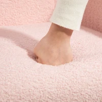 HOMCOM Teddy Fleece Rocking Chair - Pink(m-7)