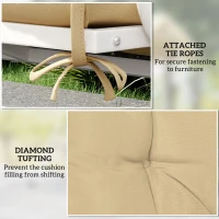 Outsunny Two-Seater Bench Cushion - Khaki(m-6)