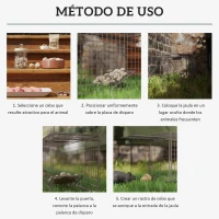 Outsunny Trampa para Animales Vivos 100x24x30 cm con 2 Puertas y Marco de Acero para Interior y Exterior Marrón(m-4)