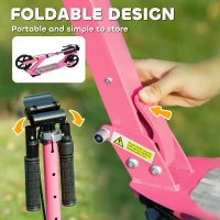 AIYAPLAY Kids Scooter with Four-Level Adjustable Handlebar, Dual Brake System, 200mm Wheels, ABEC-7 Bearings, Pink(m-7)