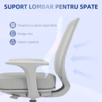 Vinsetto Scaun de Birou cu Inaltime Reglabila, Gri(m-6)