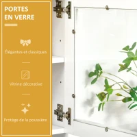 HOMCOM Buffet de cuisine armoire de cuisine contemporaine multi-rangement 2 placards portes grand tiroir coulissant panneaux MDF blanc(m-5)