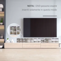 HOMCOM Set 2 Librerie Scaffale porta CD e DVD a 12 Ripiani Totali per 204 CD, in Legno, 21x22.5x88.5 cm, Bianco(m-8)