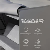 Outsunny Funda para Balancín de Jardín con Cremallera Cubierta para Muebles de Exterior 205x124x164 cm Gris Claro(m-4)