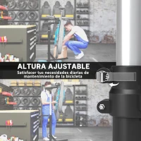 HOMCOM Soporte para Reparación de Bicicletas Ajustable con Bandeja Magnética y Altura Regulable 82x106x107-160 cm Negro(m-4)