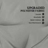 Outsunny 2 Seater Bench Pad, Garden Chair Cushion with Back and Ties for Indoor and Outdoor Use, 98 x 100 cm, Light Grey(m-4)