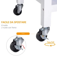 HOMCOM Carrello da Cucina Classico con Cassetti e Ruote in Legno Salvaspazio 89x40x84cm(m-5)