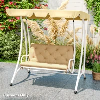 Outsunny Two-Seater Bench Cushion - Khaki(m-8)