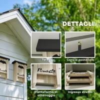 PawHut Set di 3 Casette per Pipistrelli Bat Box in Legno di Abete, 18x6x22.5 cm, Colore Legno(m-6)