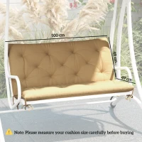 Outsunny Two-Seater Bench Cushion - Khaki(m-3)