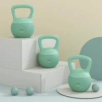 SPORTNOW 3 Pesas Rusas 6/8/10 kg Kettlebell Relleno de Arena Metálica y Mango Antideslizante para Entrenamiento en Casa Verde(m-7)