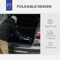 HOMCOM 2 in 1 Wheelchair Transport Chair & Folding Rollator Walker with Seat, Backrest, Footrest, Lightweight Walking Frame with Bag, Adjustable Height, 4 Wheeled Walker for Seniors, Pearl Blue(m-7)