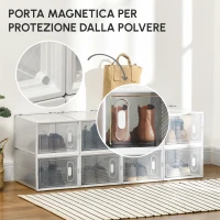 HOMCOM Mobile Scarpiera Modulare Salvaspazio, 8 Cubi 28x36x21 cm in Plastica PP, Bianco(m-7)
