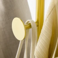 HOMCOM Garderobenständer, Kleiderständer, Metall, Marmor-Basis, 35x25x170 cm, Gold/Schwarz(m-9)