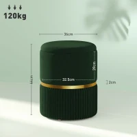 HOMCOM Velvet-Feel Storage Ottoman - Green(m-3)