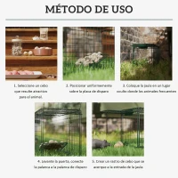 Outsunny Trampa para Animales Vivos 100x24x30 cm con 2 Puertas y Marco de Acero para Interior y Exterior Verde(m-4)