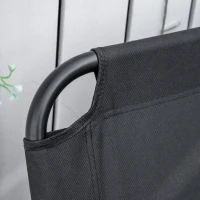 Outsunny 2-Osobowe Krzesło Campingowe, Składane, z Uchwytem na Napoje, 141 x 67 x 80 cm, Czarne(m-9)