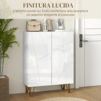 HOMCOM Scarpiera Moderna per 15-20 Paia di Scarpe, Ripiani Regolabili e Chiusura Ammortizzata, 72x31.5x95 cm, Bianco(m-6)