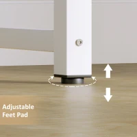 HOMCOM Computer Desk, Writing Table, 100 x 60 x 76cm Workstation for Home Office, Study with Metal Frame, Simple Assembly, White(m-4)