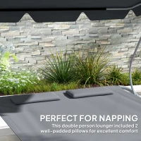 Outsunny Double Outdoor Bed, with Canopy - Light Grey(m-5)