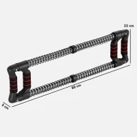 SPORTNOW Power Twister a 4 Molle con Resistenza da 10 a 50 kg, in Acciaio Inox, 80x22x5 cm, Nero(m-3)