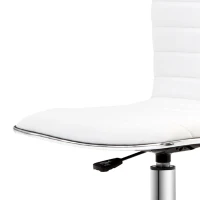 HOMCOM Fotel fryzjerski Krzesło salonowe Krzesło obrotowe Oparcie Z regulacją wysokości Stal PU biały(m-11)