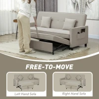 HOMCOM Three-Person Velvet-Feel Sofa Bed - Beige(m-5)