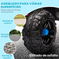 AIYAPLAY Quadriciclo Elétrico para Crianças com Bateria 12V Faróis e Música Carga 30 kg 85x55,5x62 cm Azul(m-6)