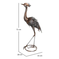 Outsunny Heron Garden Statue, Standing Garden Ornament, Metal Garden Gift with Stakes for Patio Pond Landscape Decoration, Silver Tone(m-3)