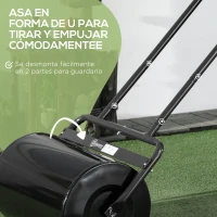 Outsunny Rodillo para Césped de 38L Relleno de Arena o Agua con Mango en U para Jardín Granja Negro(m-7)