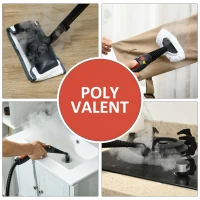 HOMCOM Nettoyeur vapeur 4 bar puissance 2000W avec réservoir d'eau 2L, surface 150 m², 16 accessoires, rouge(m-7)