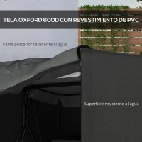 Outsunny Funda para Balancín de Jardín con Cremallera Cubierta para Muebles de Exterior 177x114x152 cm Gris Oscuro(m-5)
