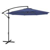 Outsunny 2.45m Overhanging Cantilever Parasol, with Cross Base - Blue(m-11)