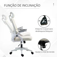 Vinsetto Cadeira de Escritório de Malha Giratória com Altura e Apoio para a Cabeça Ajustáveis 58x61x102-119 cm Bege(m-5)