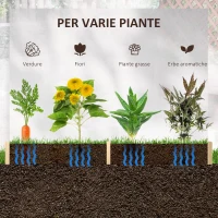 Outsunny Letto per Orto Senza Base e con Struttura a Incastro, in Legno, 100x92x16cm(m-7)