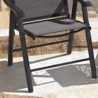 Outsunny Conjunto de 2 Sillas de Camping Plegables con Reposabrazos para Jardín Terraza Carga 110 kg 58x64x94 cm Gris Oscuro(m-9)