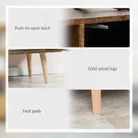 HOMCOM TV Stand Cabinet up to 55 Inches, TV Unit with Single Door and Open Shelves, Cable Holes for Living Room, Bedroom, Brown(m-6)