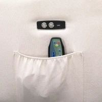 HOMCOM fotel do masażu z funkcją pomocy przy wstawaniu fotel relaksacyjny z funkcją ogrzewania regulowany kąt nachylenia USB pilot plusz krótkowłosy kremowobiały 94 x 96 x 104 cm(m-8)