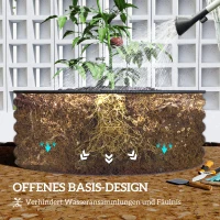 Outsunny Ogrodowe Łóżko Podwyższone, Ocynkowana Skrzynka do Sadzenia z Bezpiecznym Randem, 120 x 120 x 43 cm, Kremowy Biały(m-7)