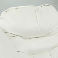 HOMCOM Poltrona Sala de Estar com Apoio para os Pés Poltrona Relax para Leitura com Bolsos Laterais 80x78x100 cm Creme(m-6)