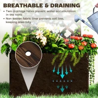 Outsunny Wooden Planter with Trellis, Freestanding Raised Garden Bed with Drainage Holes, Outdoor Planter Box with Liner for Vegetables, Herbs and Flowers, Carbonised(m-5)