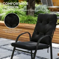 Outsunny Seven-Piece Garden Dining Set with Cushions - Black(m-6)