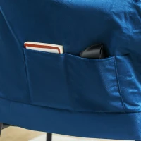 HOMCOM Poltrona Sala de Estar com Apoio para os Pés Poltrona Relax para Leitura com Bolsos Laterais 80x78x100 cm Azul Escuro(m-6)