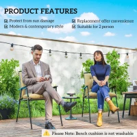 Outsunny Set of Two Outdoor Seat Cushions - Khaki(m-5)