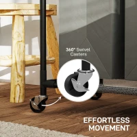 HOMCOM 3x 42L Laundry Basket Unit, with Hanging Rail - Black/Grey(m-6)